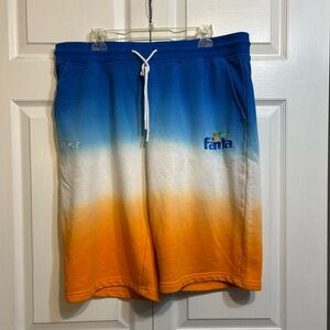 NWT Staple Pigeon Sweat Shorts Mens Size 2XL Fanta Orange Multicolor Drawstring